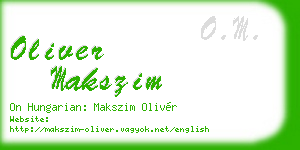 oliver makszim business card